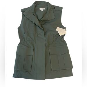 Nordstrom Military Green Sleeveless Utility Vest with Flap Pockets